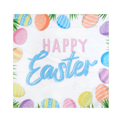 Happy Easter Printed 72'' Photo Booth Party Backdrop - Pastel Easter Eggs #9460