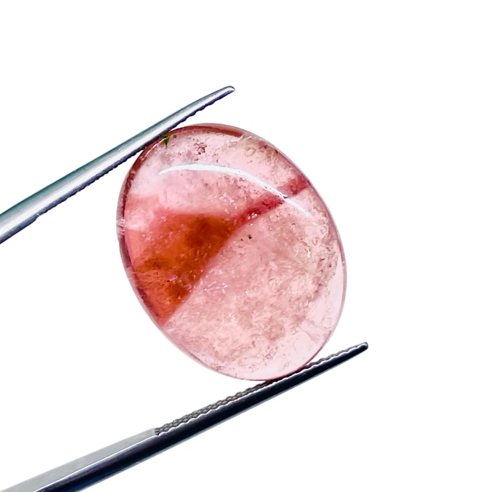 19.45 Cts Natural Tourmaline 21x16mm Bi color Cabochon Untreated Loose Gemstone - Image 2 of 4