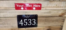 Custom Personalized Home Address Sign, NO RUST -  7" x 10" House Plaque, BLACK