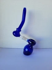 9.5" Premium Glass Blue Pipe Hookah 10mm Male To 20mm Female Connecting