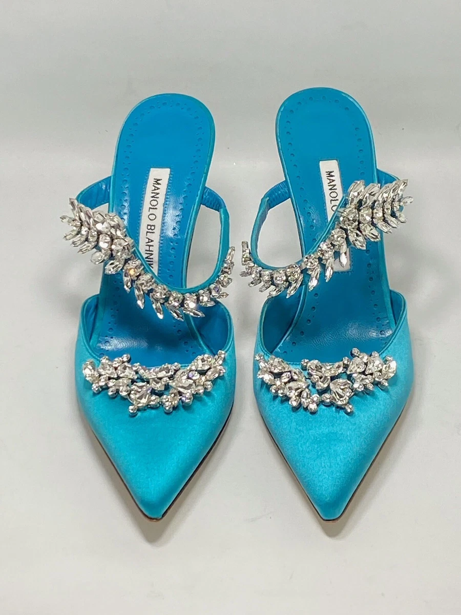 Manolo Blahnik Lurum 90 Mule in Purple