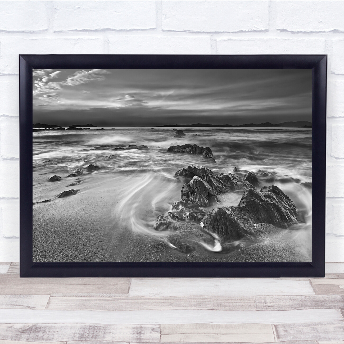 Landscape Spain Black & White Coast Coastal Long Exposure Water Sea Print