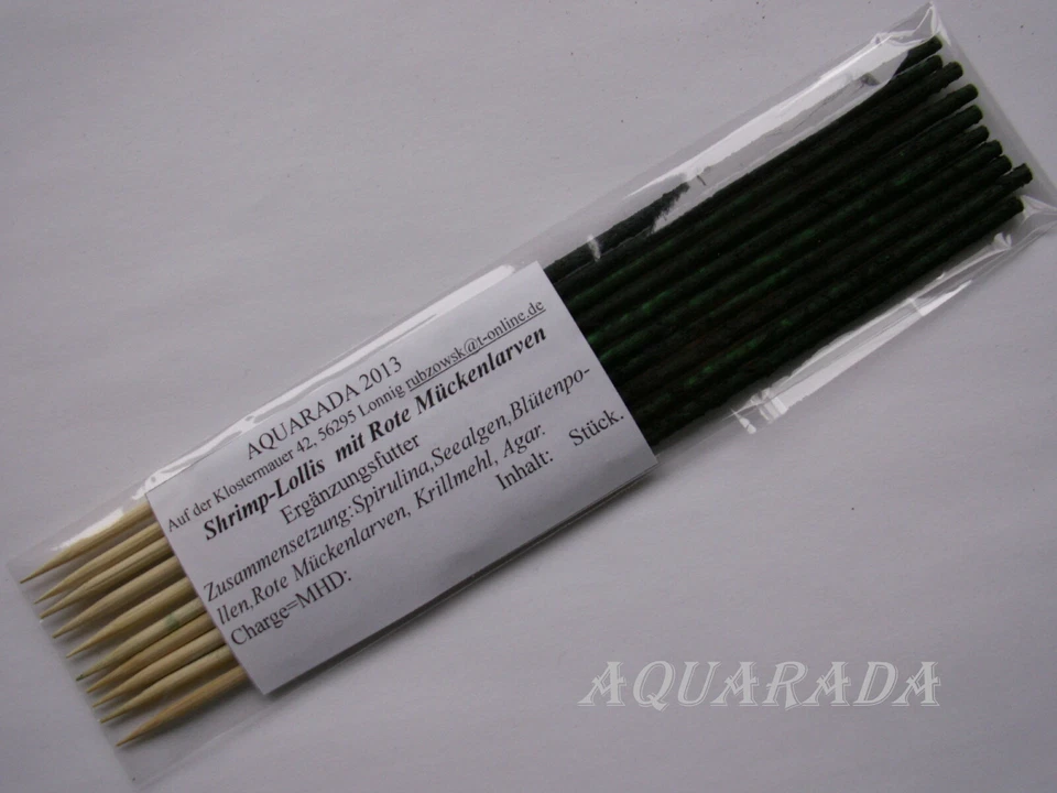 10 St. Shrimp Lollies Spirulina Rote Mückenlarven Garnelenfutter Schneckenfutter