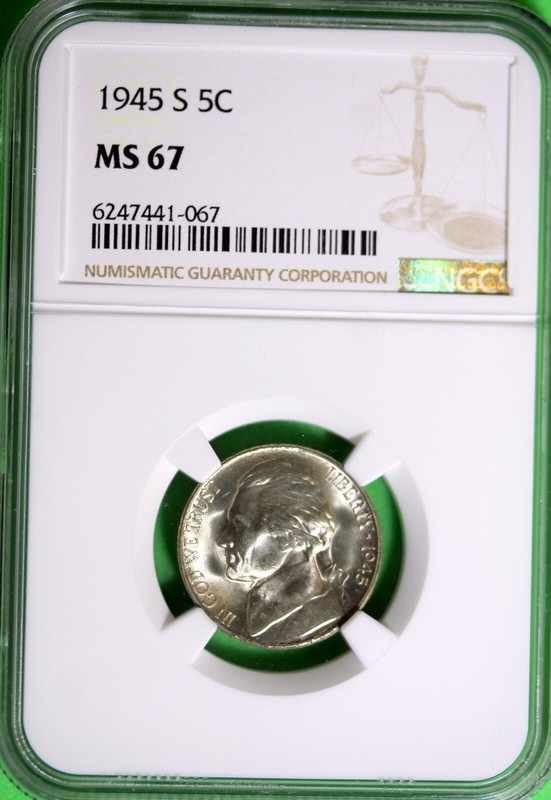 1945 - S NGC MS67 JEFERSON NICKEL!!  #B27266
