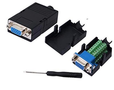  VGA DB15 Solderless Connector 3+9 D-SUB 15 Pin VGA 3 Row Breakout Board 