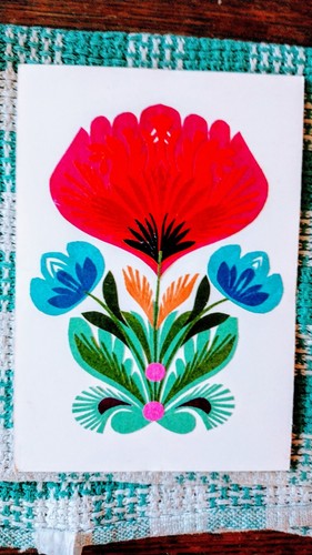 BEAUTIFUL POST CARD PAPER CUT MADE IN POLAND FLOWERS. - Picture 5 of 14