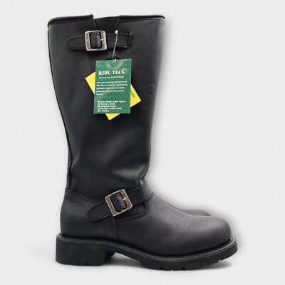 Ride Tecs Black Leather Men\'s 16” Engineer Motorcycle Biker Boots  Size 8.5 s-l400.jpg main image 3