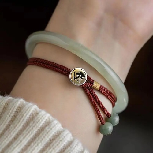 Buddhism Hand Made 925 Silver Buddha Red Rope Bracelet Blessing Safety Bangle - Picture 4 of 18