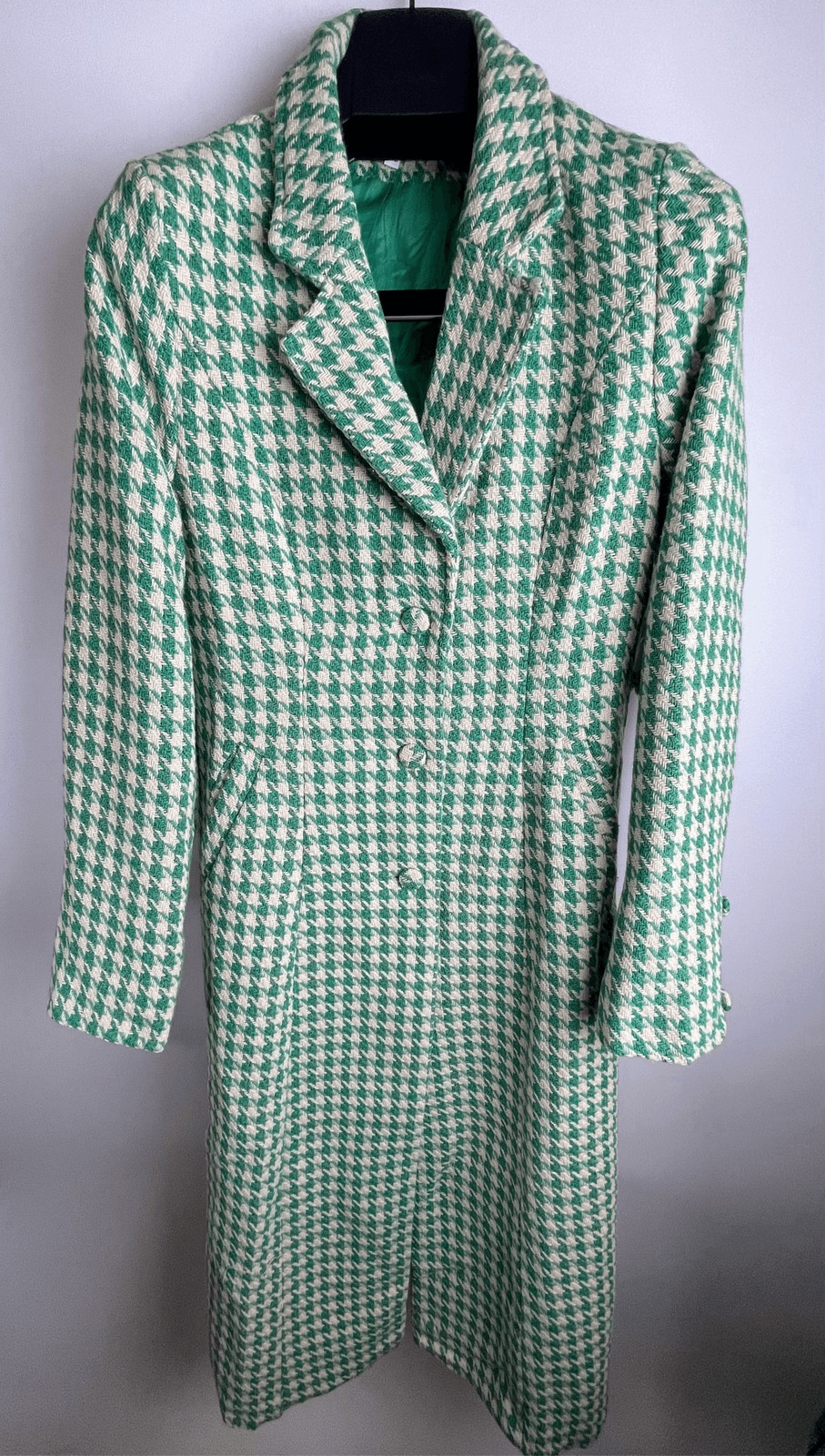 Green Houndstooth Jacket Coat - image 6