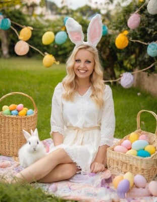 Getting ready for a lovely Easter Photo signiert & personalisiert von Sally Thomsett