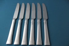 6 Dinner Knives Solid Mikasa ROPE Stainless Vietnam NEW 9 3/8"