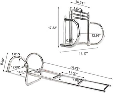 3Step Pontoon Boat Ladder Stainless Steel Telescoping Inboard Ladder Dock Ladder