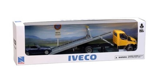 NEWRAY - IVECO transportador de coches con MERCEDES SLK 350 azul - - NEW16233A - Imagen 2 de 2