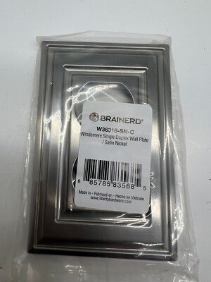 BRAINERD W36316-SN-C Windemere Single Duplex Standard Wall Plate Satin Nickel