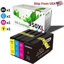 (4PK,BCMY) Ink Cartridge 950 XL 951 XL for OfficeJet Pro 8660 8615 8625