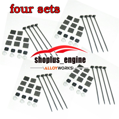 4 Set Electric Radiator Fan Tie Strap Mounting Kit Zip Ties Straps Tabs Spring.