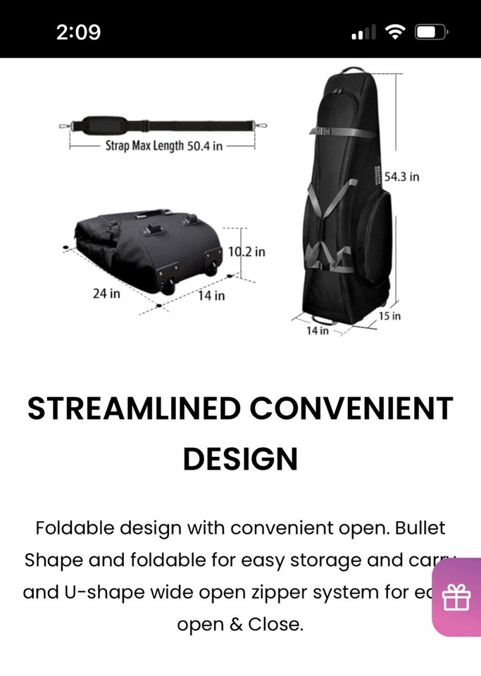 OutdoorMaster Padded Golf Club Travel bag with Wheels, 900D Heavy Duty