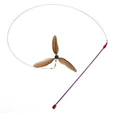 Go Cat Da Purr-Peller Cat Toy, A Feather Propeller That Spins as it is Guided Th