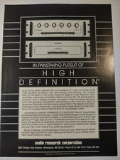 Audio Research Corporation Vintage Print Ad Painstaking Pursuit High Definition 