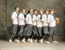 1912 Madeira School Girls' Basketball Team Vintage Old Photo Reprint Colorized