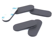 1" x 2 1/2" x  3/16" Oval Shaped Rubber Feet  3M Backing  Various Package Sizes