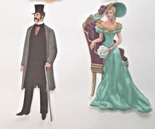 3D UPick Victorian Lady Gent Parasol Dancing Scrapbook Card Embellishment 3871