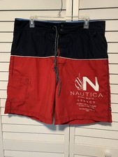 Nautica Sailing Board Shorts SZ 36 Legacy 30th Anniversary Red Mens RARE VGUC