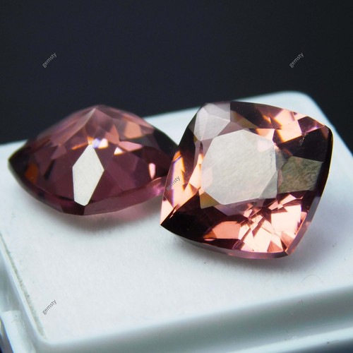 Cojín de zafiro natural Padparadscha 20,56 quilates certificado par de piedras preciosas sueltas - Imagen 3 de 12