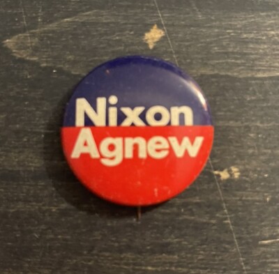 1968 Richard Nixon Agnew Presidential Election Pinback Campaign Button VINTAGE