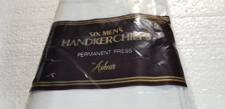Мужские носовые платки постоянный пресс упаковка 6 штук классический белый новый Ashear - Изображение 2 из 3