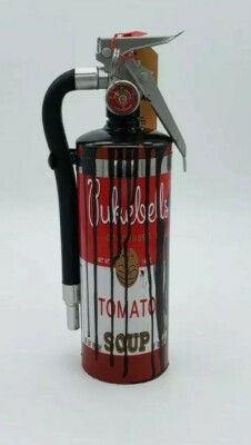 Pop art original Campbell tomato Soup fire extinguisher Nyc street artist PUKE