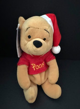 Disney Store Mini Bean Bag Plush Santa Pooh 8" New W/ Tag 124