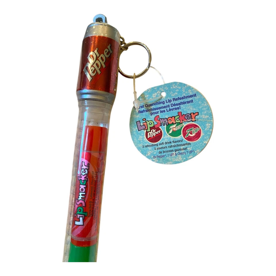 De colección 2003 Bonne Bell Lip Smacker Dr Pepper Bastón Llavero Topper 7 Arriba y 7 Arriba Cereza Foto 4 de 4