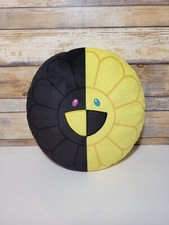 Takashi Murakami x Hikaru Collaboration Flower Plush Pillow Cushion Black Yellow