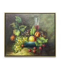 Hungryartist -Original Painting of Still-Life Fruits Canvas 20x24 Framed