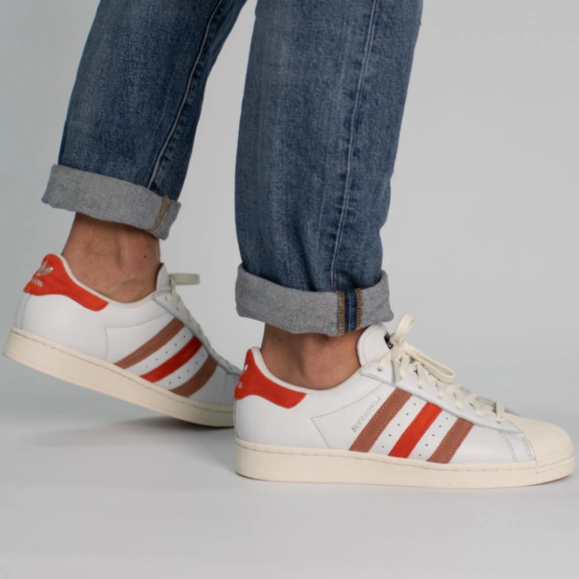 Adidas superstar all red on clearance feet