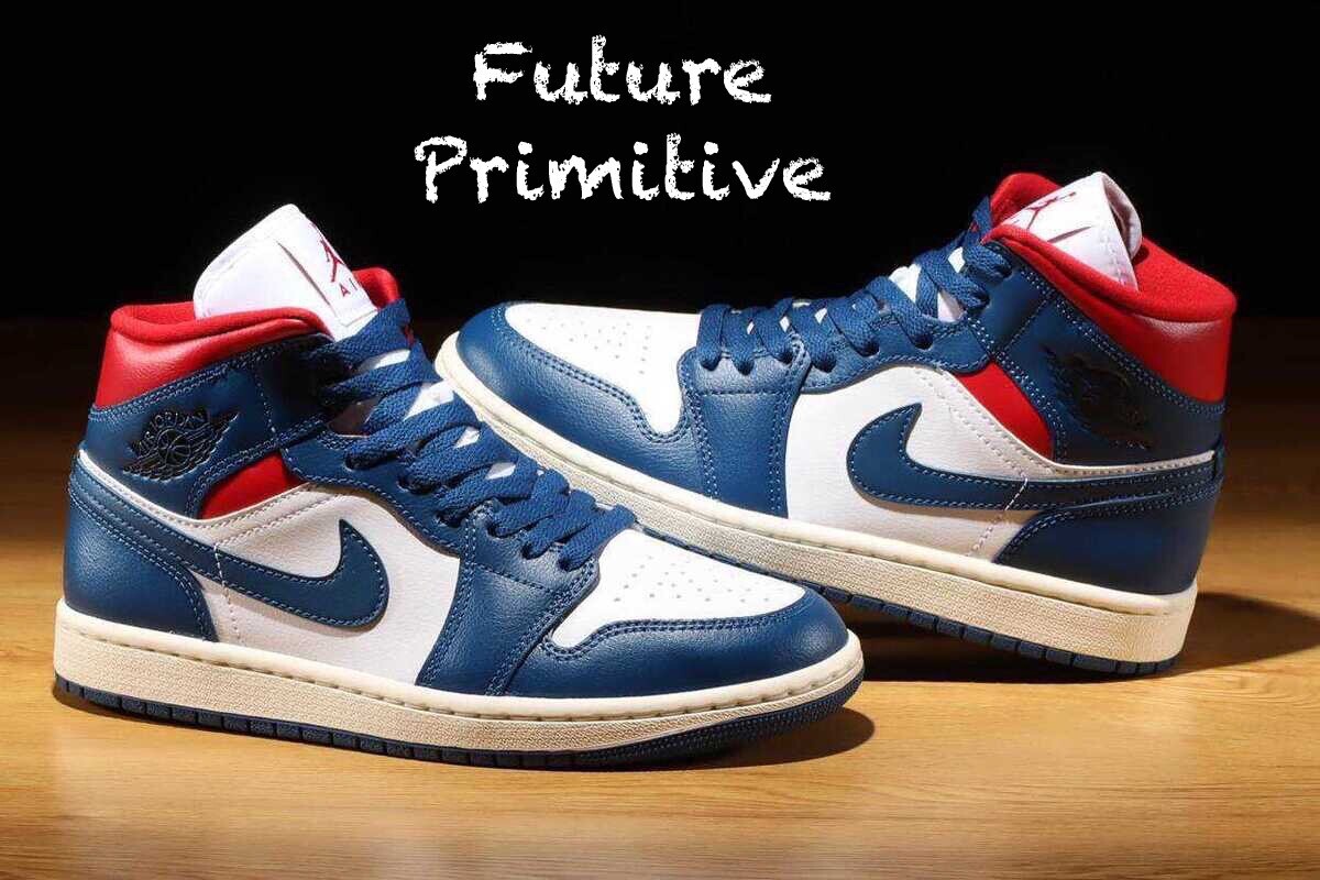 Nike WMNS Air Jordan 1 Mid BQ6472-146 White French Blue Red Sail  