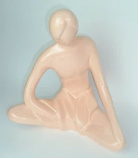 Vintage Figurine 1989 JARU Art Pottery Abstract Sculpture wearing Loincloth