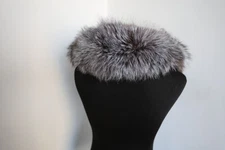 100% Real fox fur hood collar/ neck wrap/scarf / jacket cap collar gray 75*14 cm
