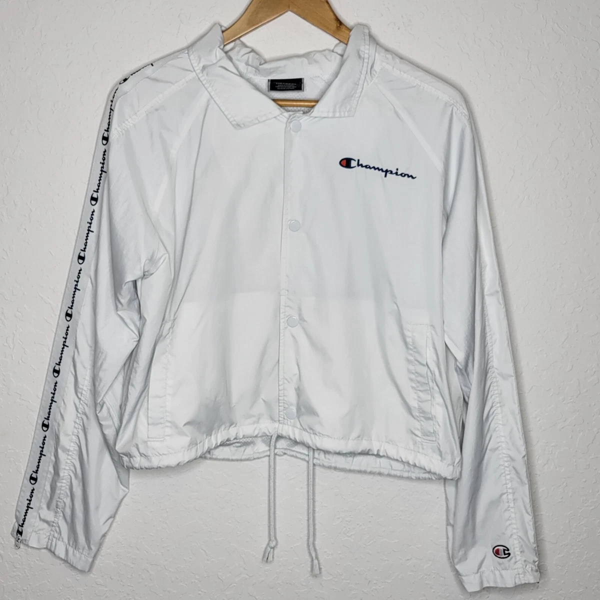 Champion crop top windbreaker sales