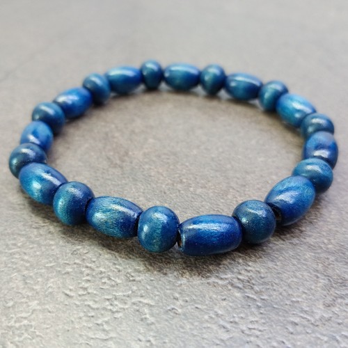 Mens Wood Bead Stretch Bracelet Charm Accessories Gift Idea Surfer Boho Yoga - Picture 3 of 4