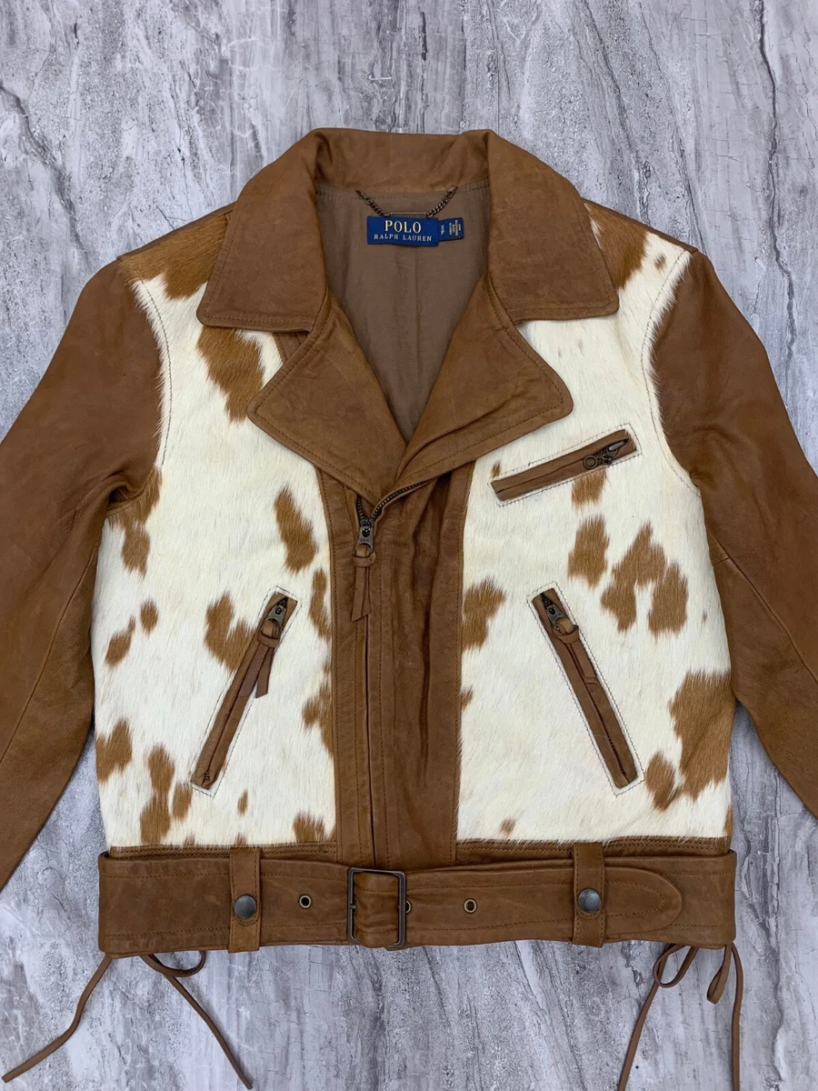 Polo Ralph Lauren Cow Hide Ranch Rodeo Leather Jacket RL South Western Jacket S