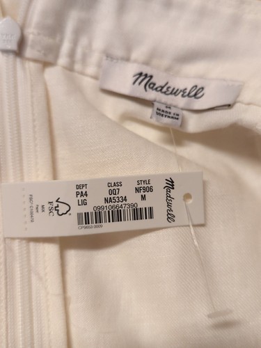 Madewell Princess Midikleid mit Naht Damen Medium Creme Leinen Baumwolle - Bild 11 von 16