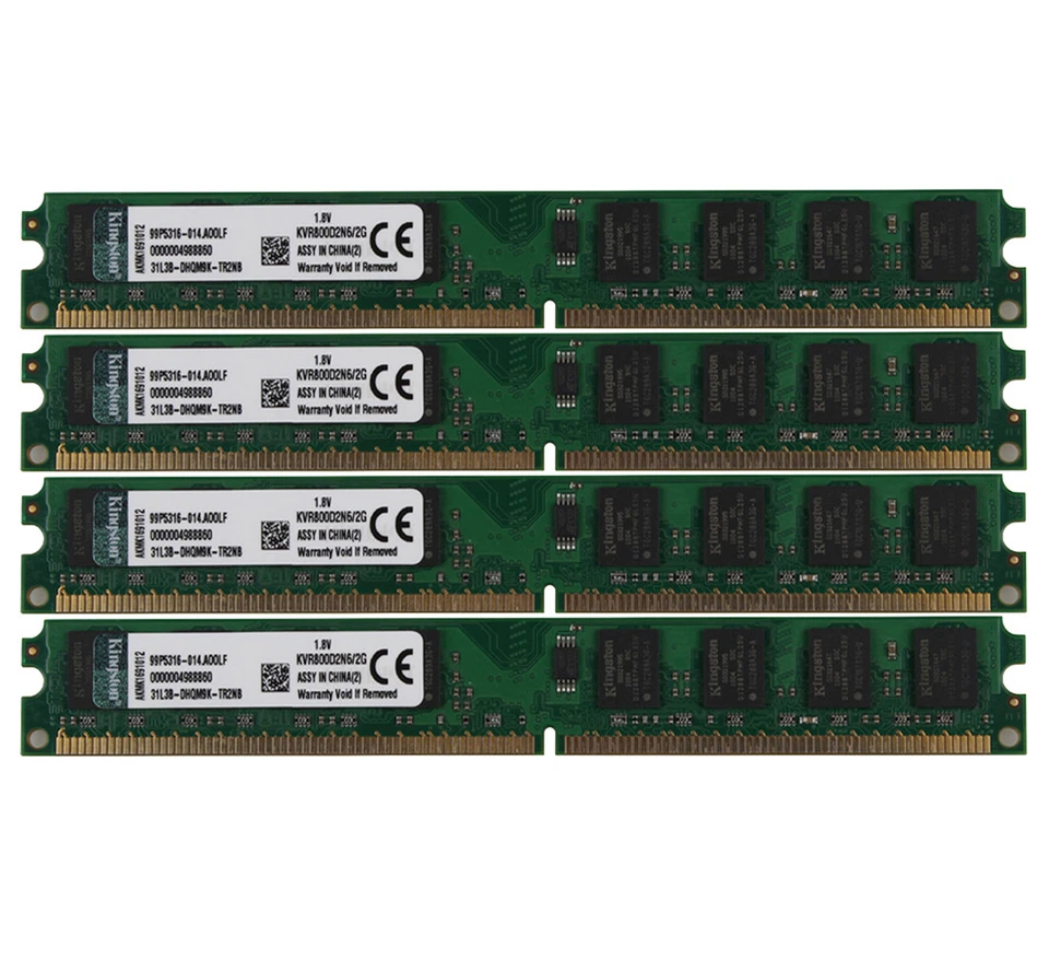ALLGEMEINER ZWECK 8GB Kingston 4X 2GB 2Rx8 PC2-6400 DDR2 800Mhz DIMM RAM Arbeitsspeicher Desktop
