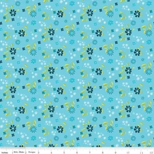 By The Yard Flower Toss Sky Blue By Riley Blake $3.99 Ships ANY Amount Of Fabric