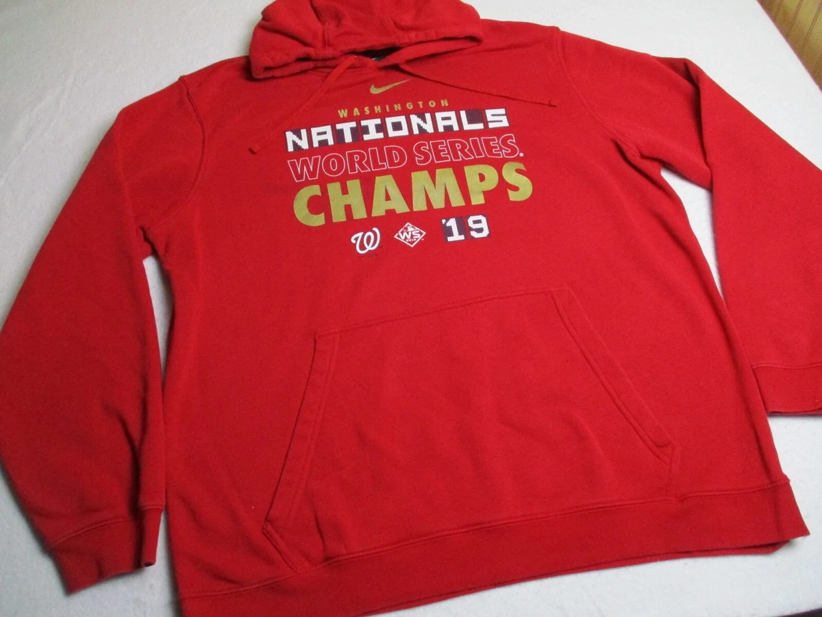 Nike Washington Nationals World Series Champs 19 Hoodie Sweatshirt Mens Size XXL