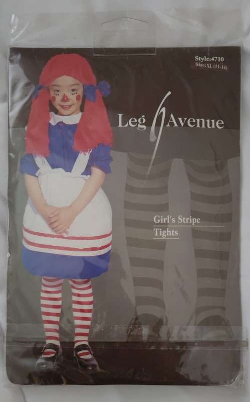 Leg Avenue Girl's Stripe Tights Style:4710 Size:XL (11-14) Purple/Black Costume