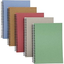 Hardcover Kraft Spiral Notebook for School, Work, Journaling 6 x 8 In, 5 Pack 