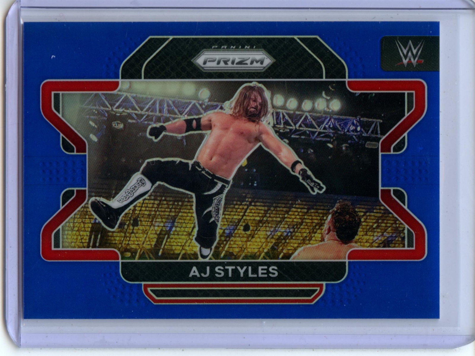 2022 Panini Prizm WWE Wrestling BLUE Parallel #7 AJ Styles - Raw #76/199