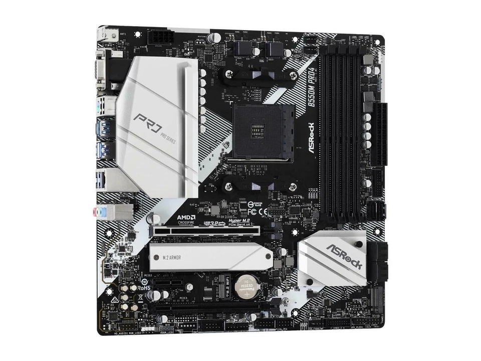 ASRock B550M PRO4 AM4 AMD B550 SATA 6Gb/s Micro ATX AMD Motherboard - Image 3 of 4